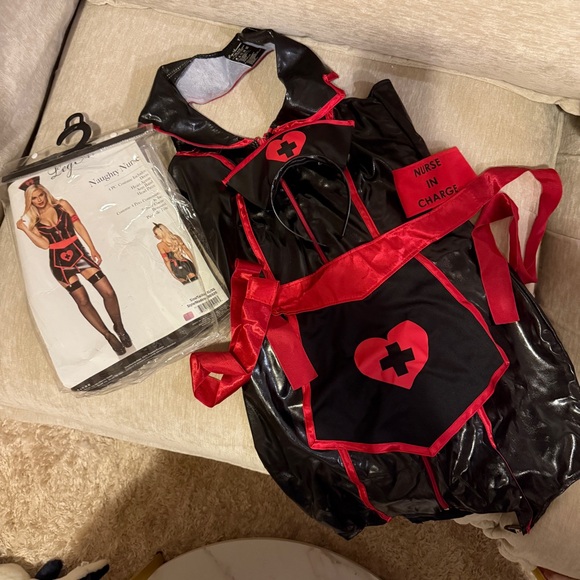 Black and Red Nurse Costume Dress - Picture 3 of 4